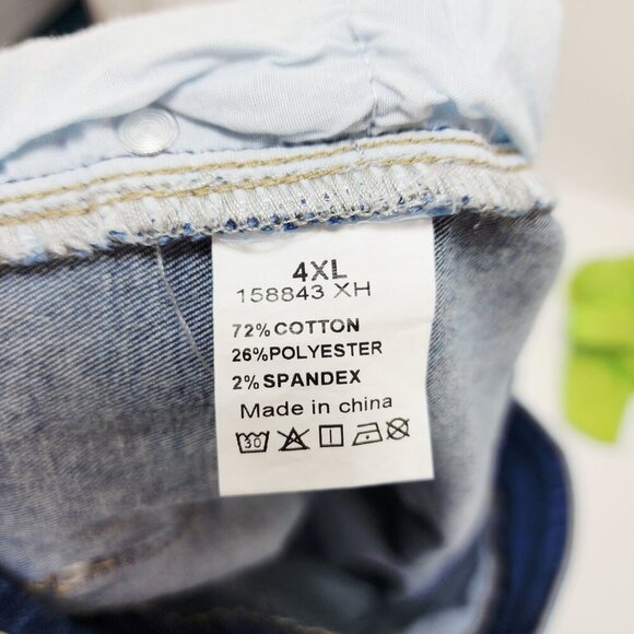 Womens Distressed Denim Shorts Size 4XL By Flamingal High Waisted Casual - Picture 3 of 6